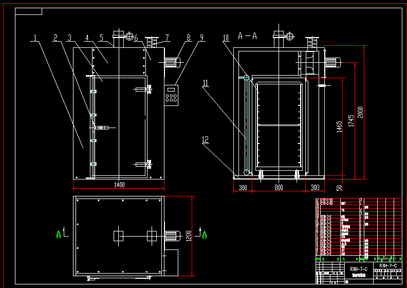 RXH-7-C热风循环烘箱总图