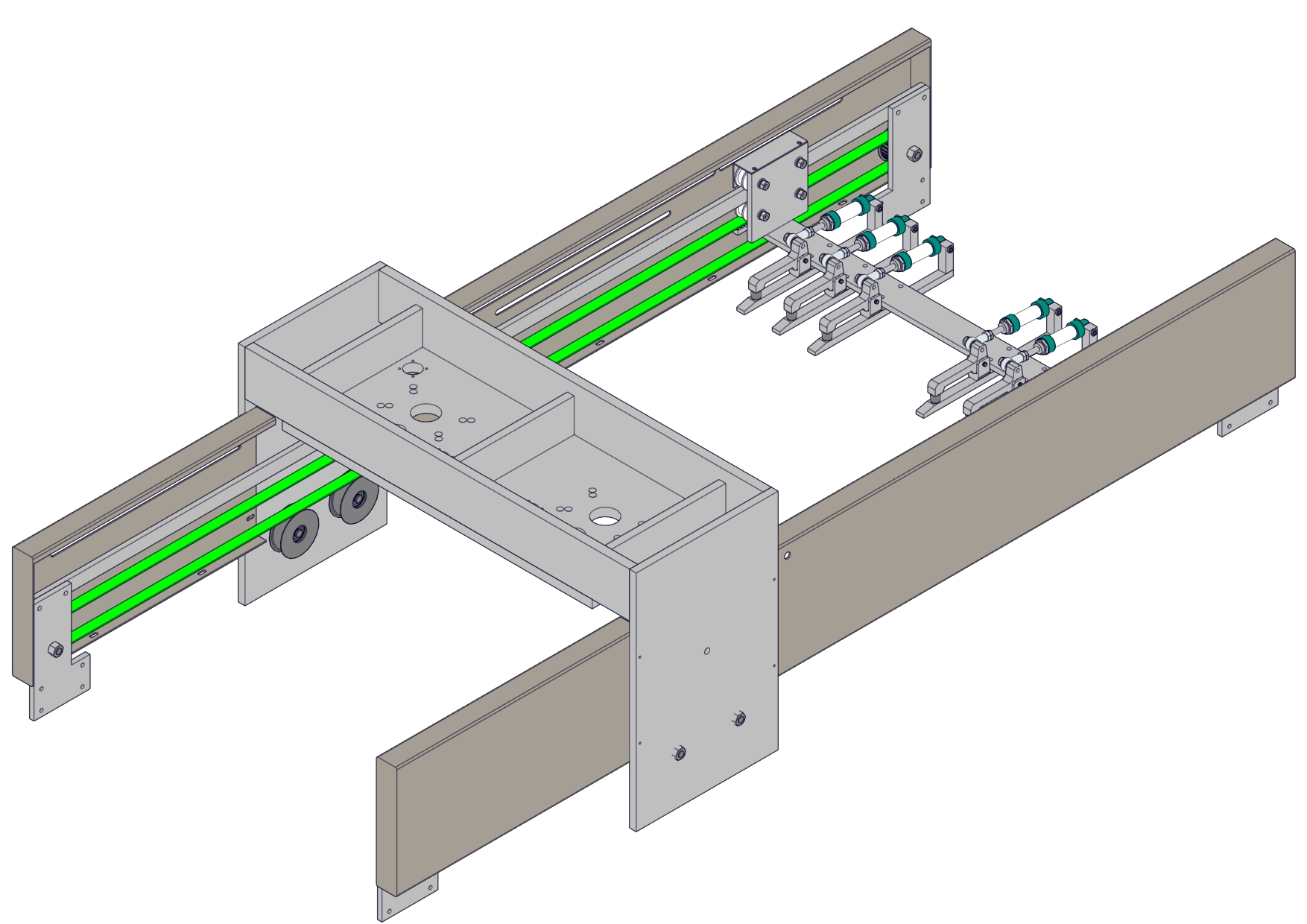 基于同步带输送的气动拉袋机构