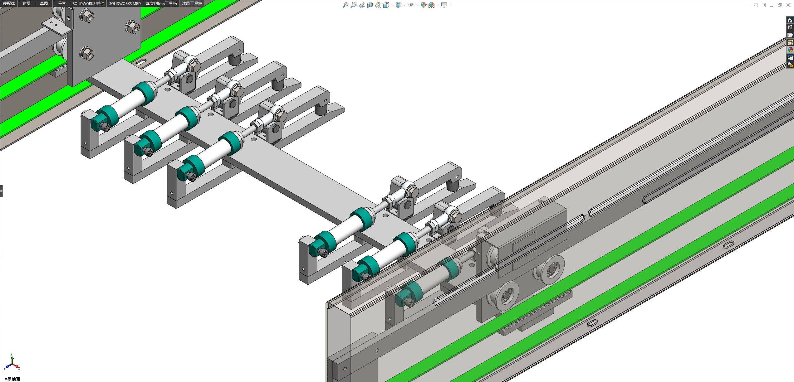 基于同步带输送的气动拉袋机构
