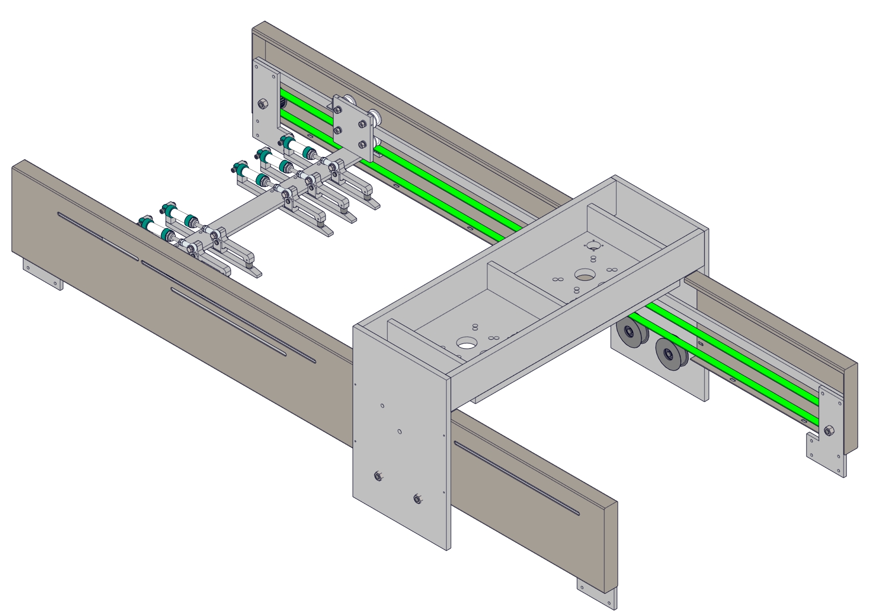 基于同步带输送的气动拉袋机构