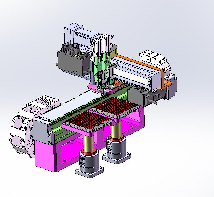 真空吸附+气动夹爪-XY轴伺服模组机械手