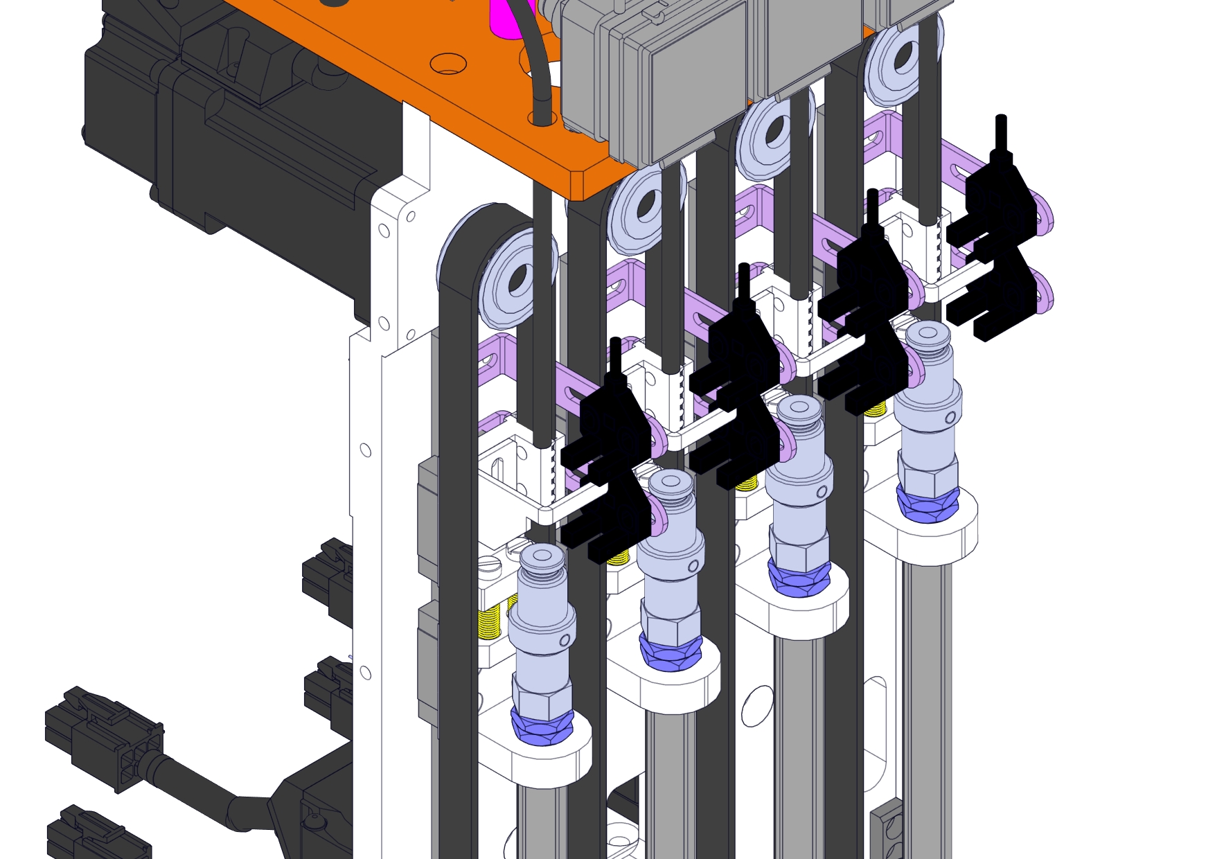 带视觉功能的四头插件机构