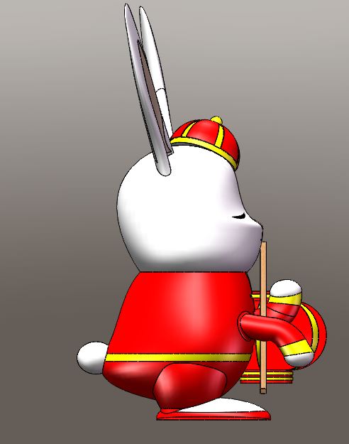 小兔子打灯笼3D模型