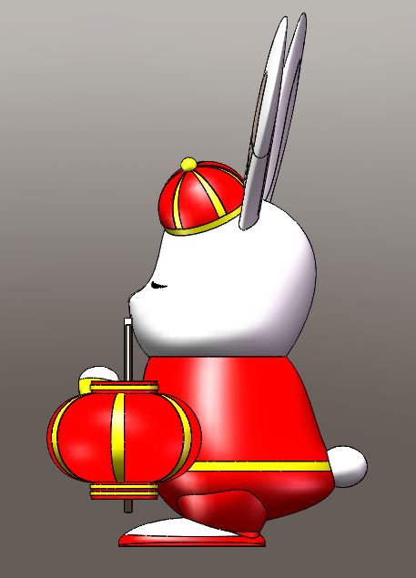 小兔子打灯笼3D模型