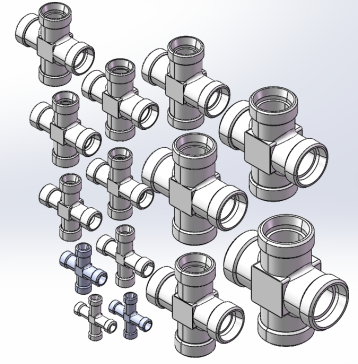 卡套式四通接头 17款