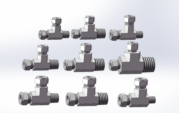 9款MRT型卡套式外螺纹侧三通