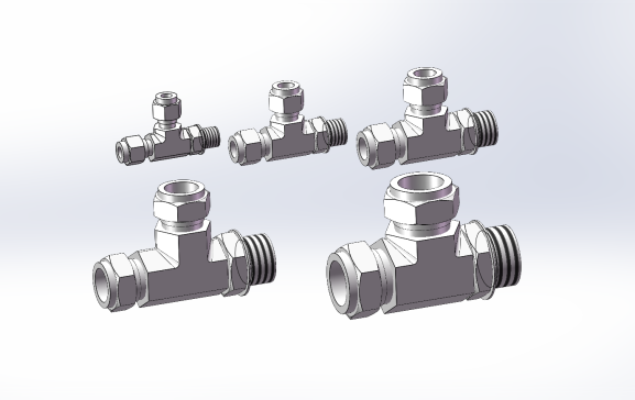 5款RTS型卡套式至SAE接头侧三通