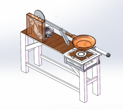 自动炒菜机设计（模拟颠勺式）（含SW三维模型+二维+说明书）