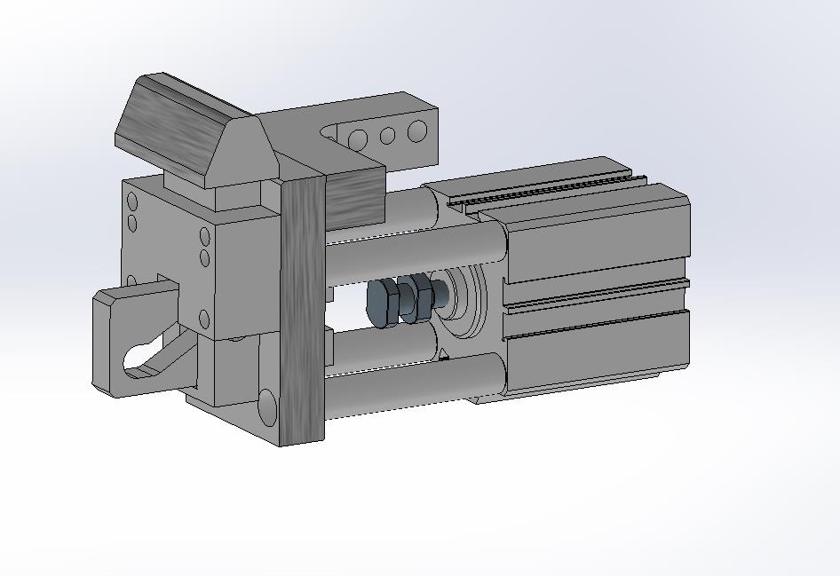 气动+凸轮槽驱动实现水平运动转为升降移动-顶升限位装置