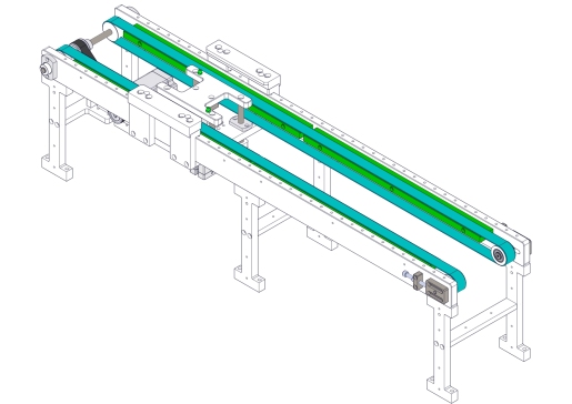 适用双列皮带输送机的顶升定位机构