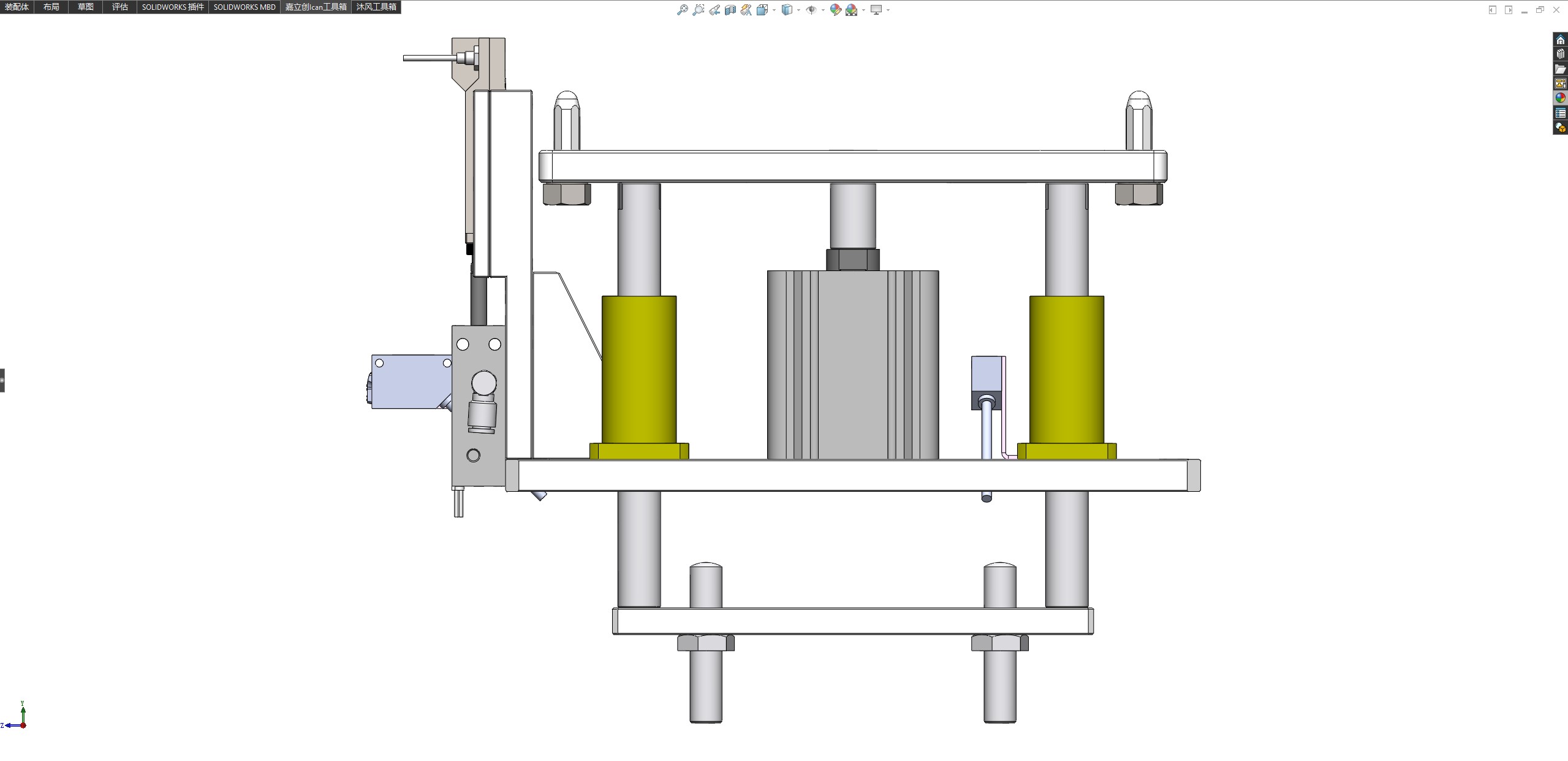 适用双列皮带输送机的顶升定位机构