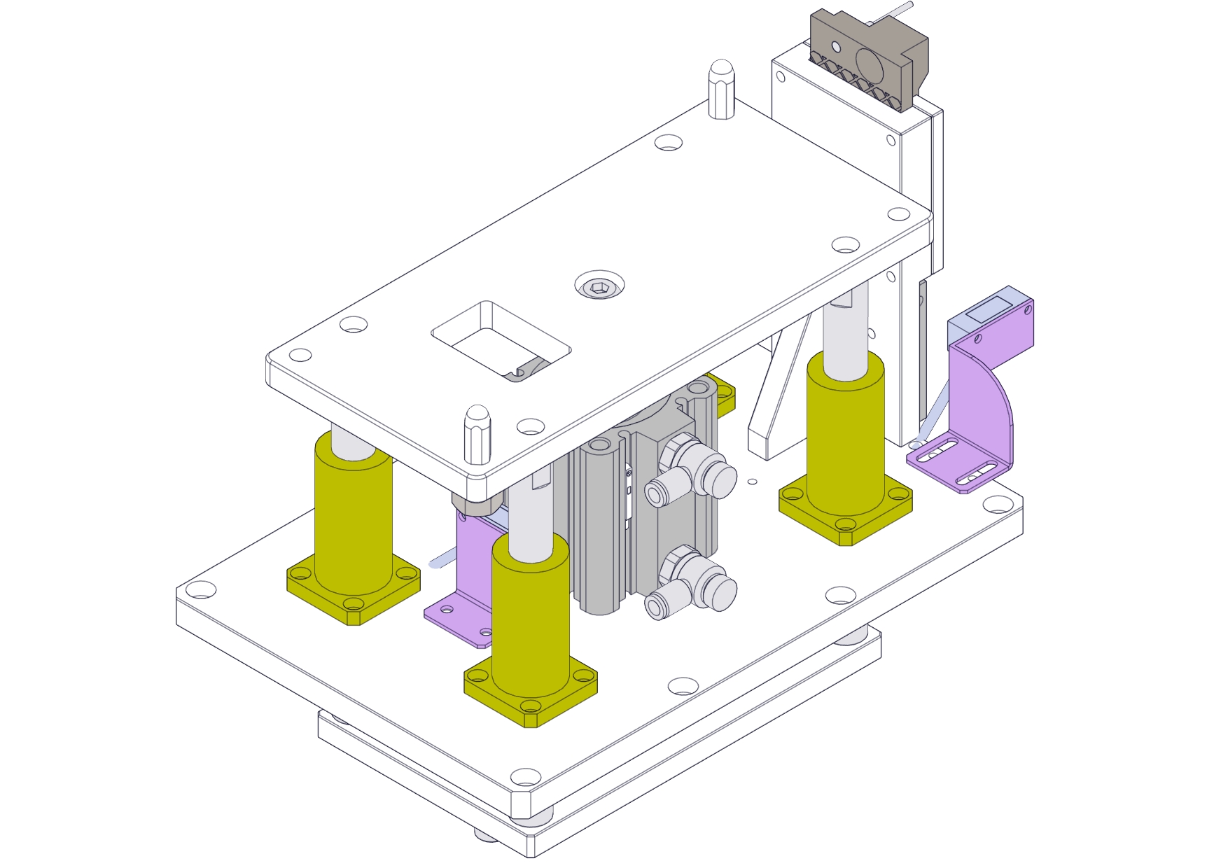 适用双列皮带输送机的顶升定位机构