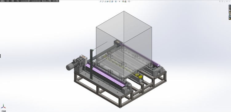 叉车接驳三列滚筒输送机