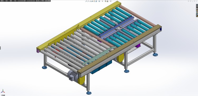 带顶升旋转功能的滚筒输送机