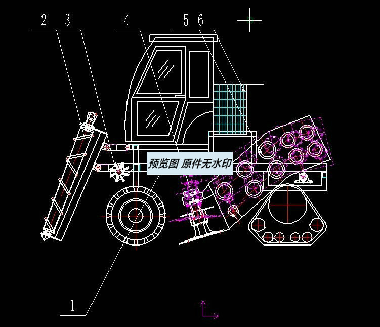 甘蔗割铺机收割机全套CAD图纸