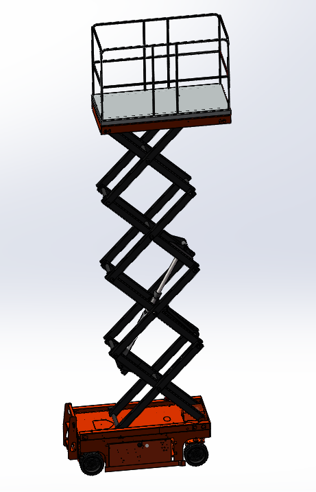 可移动剪叉式升降机设计（含三维SW模型+CAD图纸+说明）