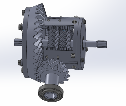 托森差速器设计三维二维，扭矩感应式限滑差速器设计
