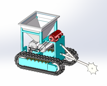 草方格铺设车三维SW  stp