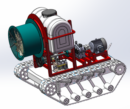 遥控果园喷药车设计-履带行走【含三维SW+CAD图+说明书】