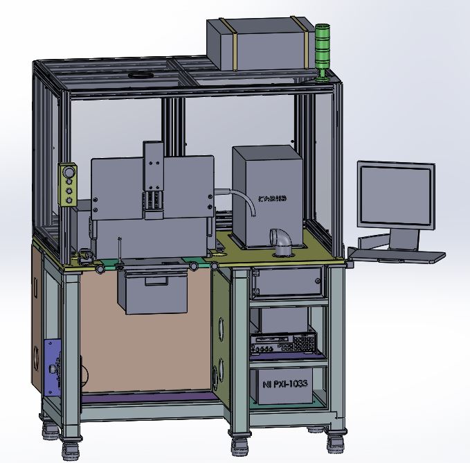 生产线检测打印追溯标签的机架工位3D模型