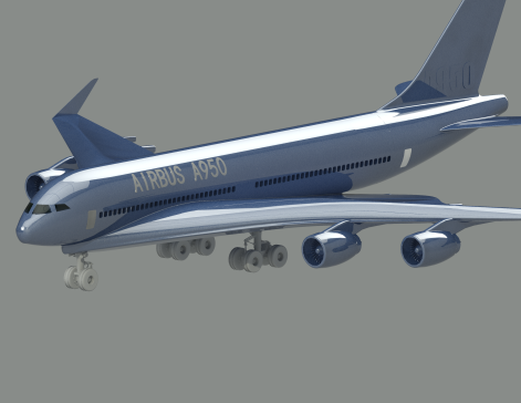 空客A950客机(带起落架)