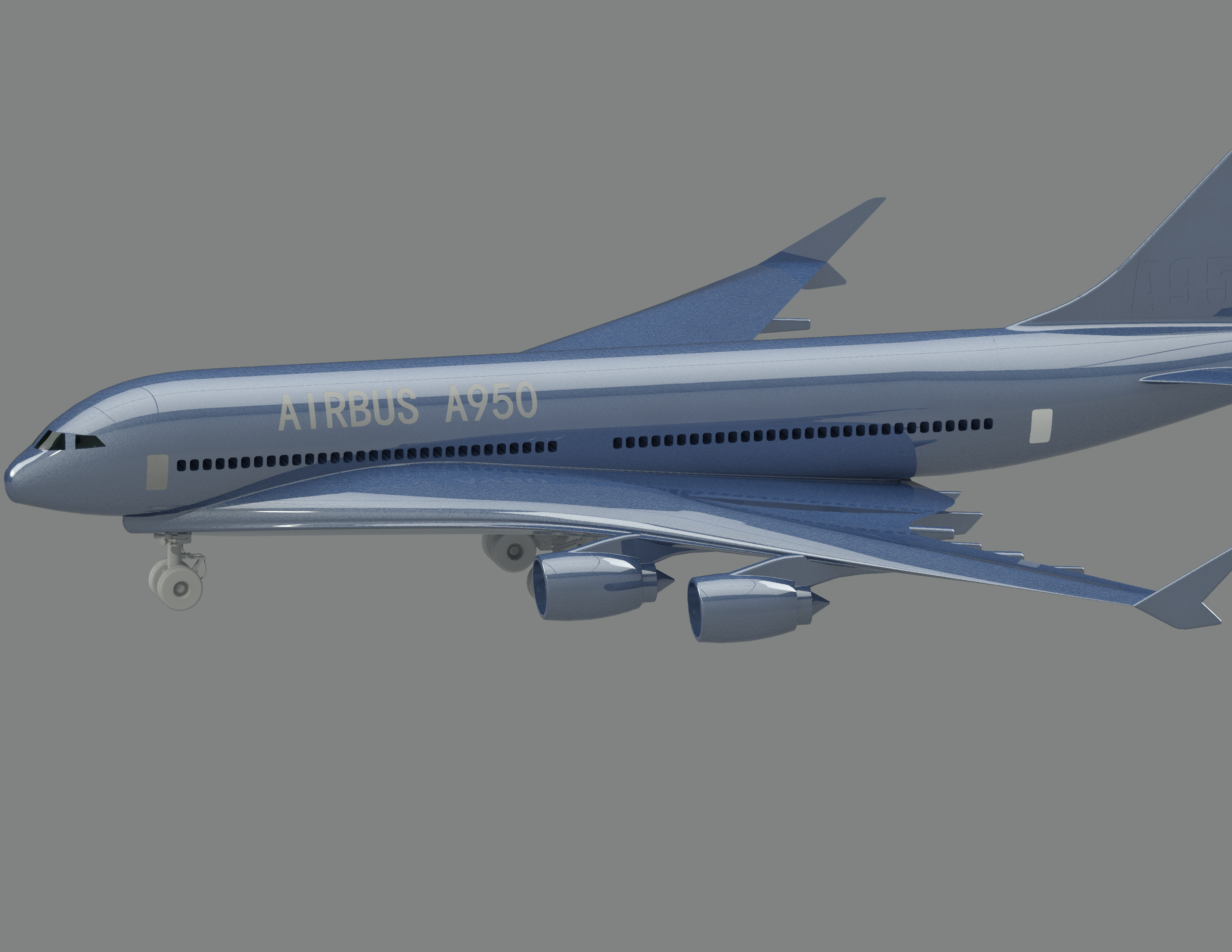 空客A950客机(带起落架)