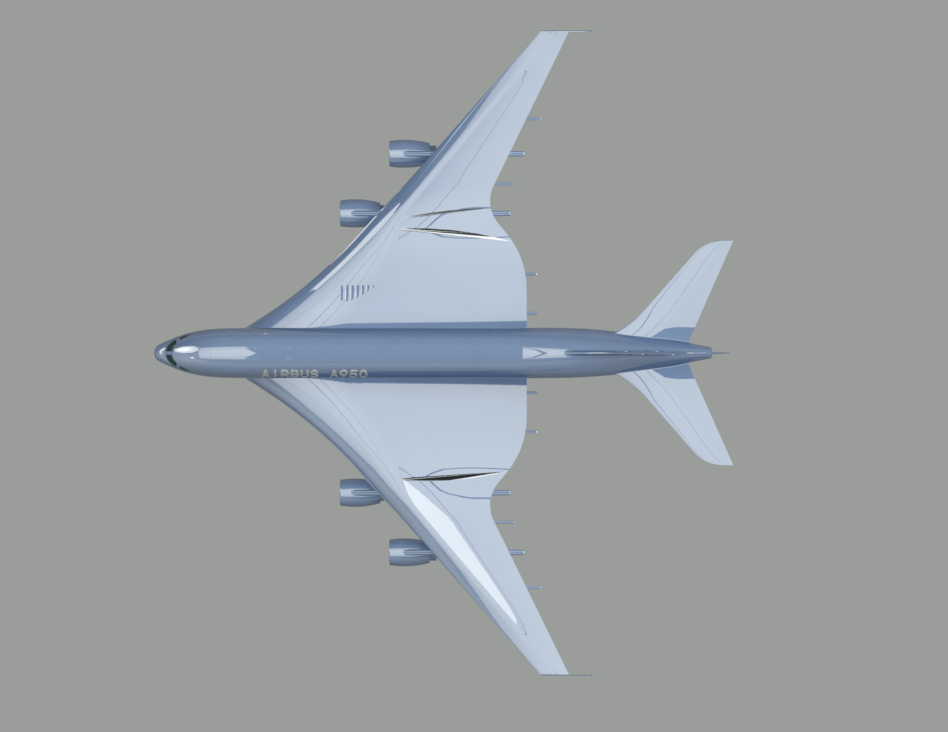 空客A950客机(带起落架)
