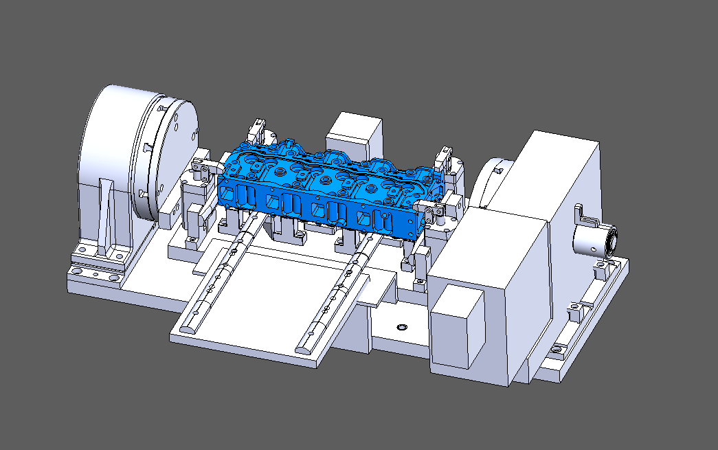 发动机气缸盖CNC加工顶面夹具