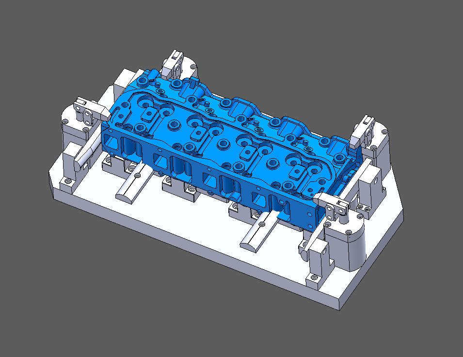 发动机气缸盖CNC加工角度孔