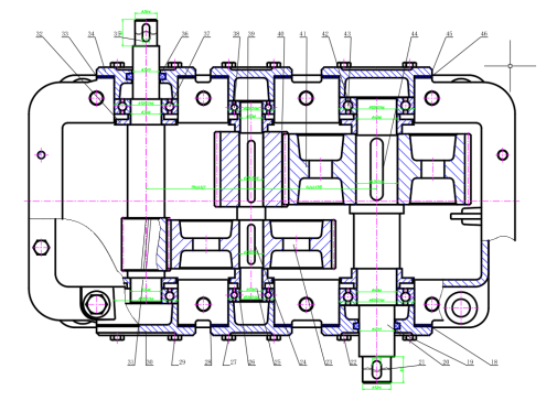 三级齿轮减速箱