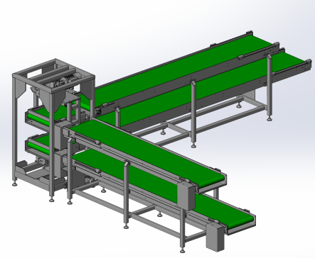 双层90°拐弯皮带输送线
