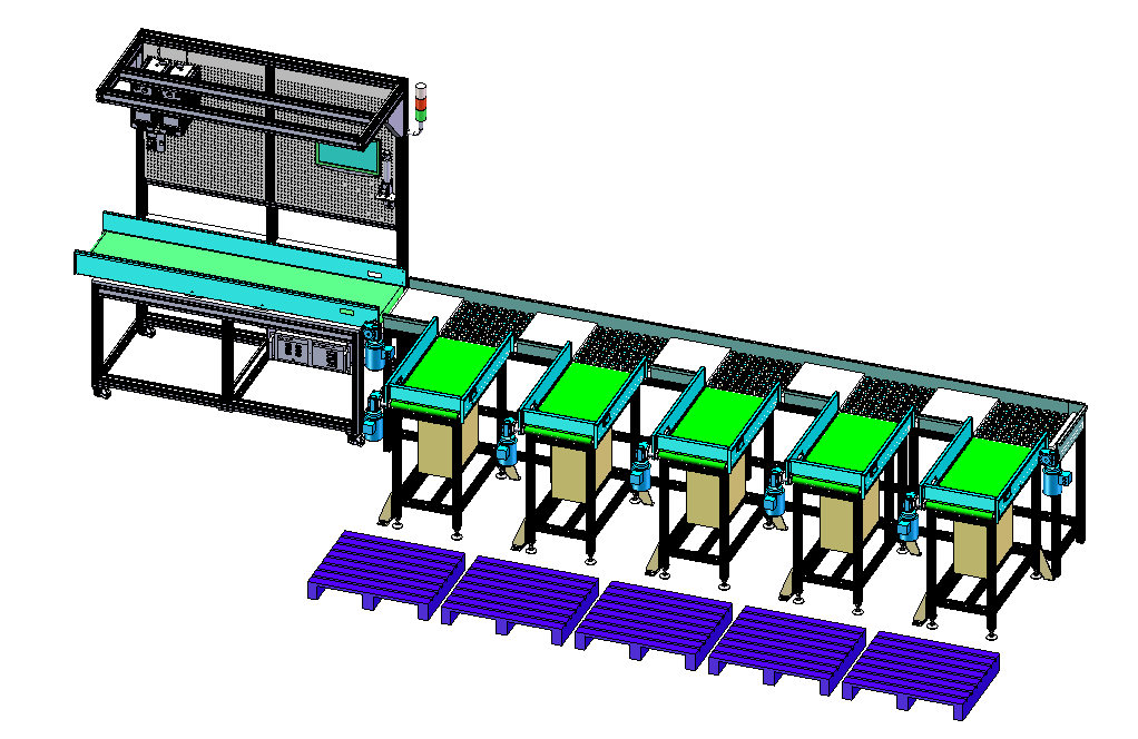 全向轮物流自动分拣线