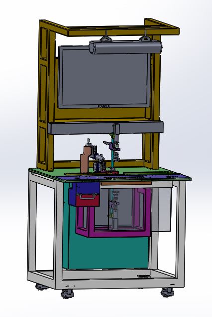 四镜头CCD视觉检视工位3D模型