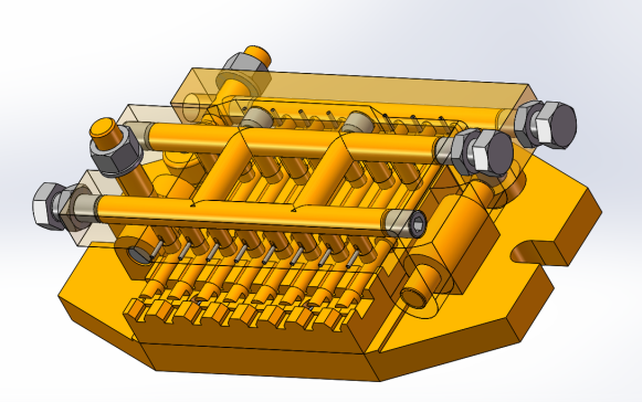 液性塑料多件联动夹紧铣床夹具