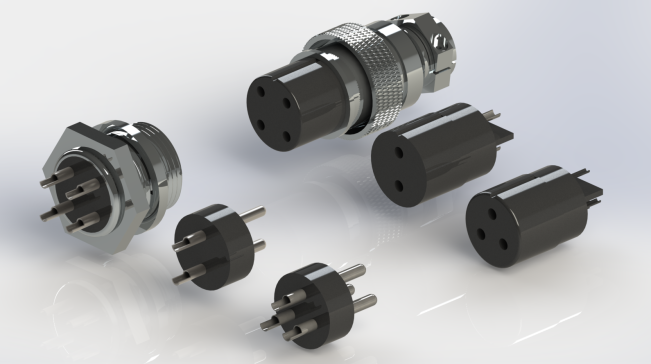 航空插头插座（4针、3针、2针）STP SW stl
