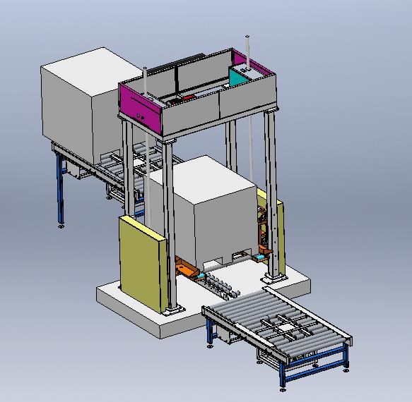 180度顶升换向-螺旋升降机-提升辊筒输送系统