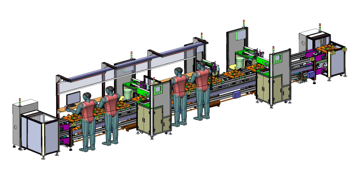 半自动组装线-可编辑带工程图