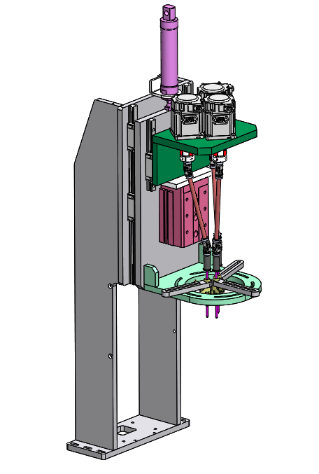 三个螺丝同时锁附机构