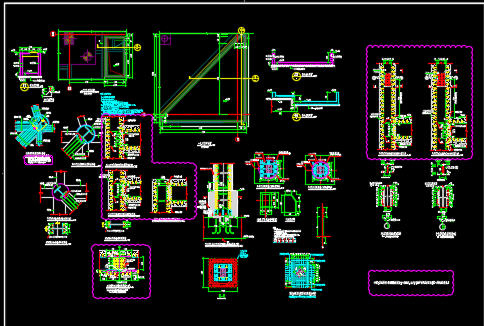 型钢梁柱节点深化图CAD