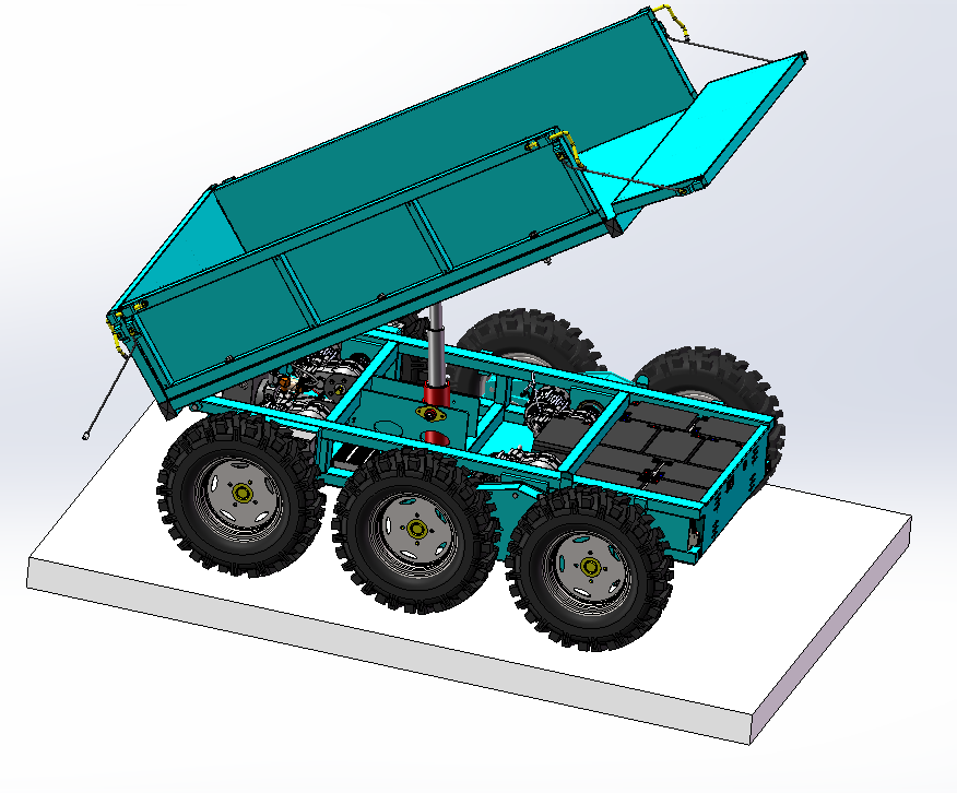 600型全地形遥控六驱运输车总装
