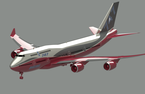 高精度波音747客机建模模型