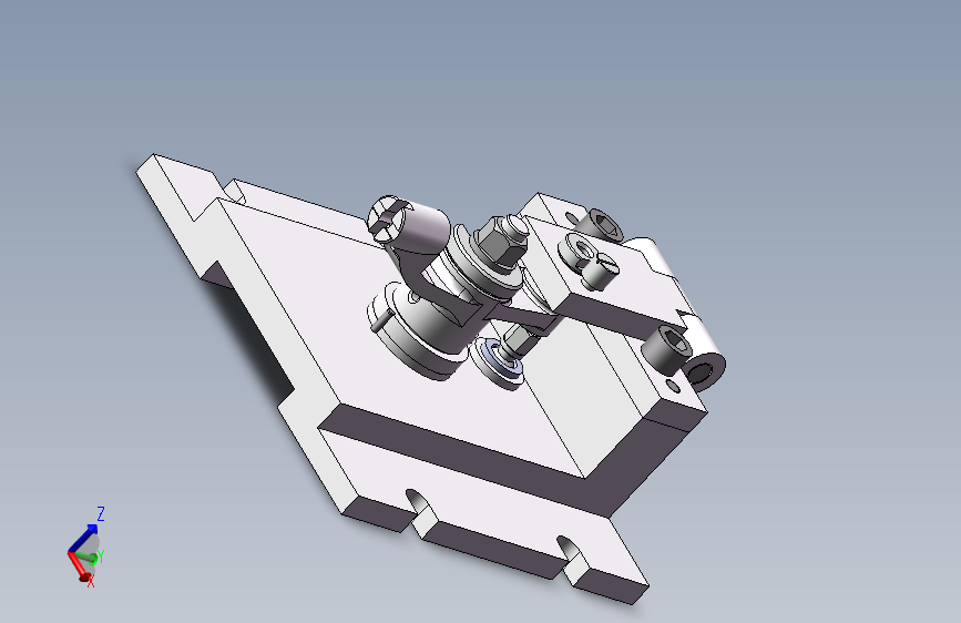 推动架钻水平16孔三维夹具【三维SolidWorks】