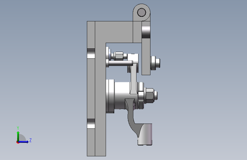 推动架钻水平16孔三维夹具【三维SolidWorks】