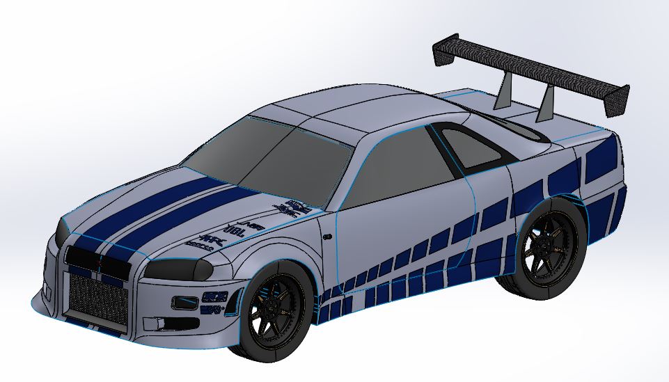 日产尼桑Nissan Skyline GTR跑车模型