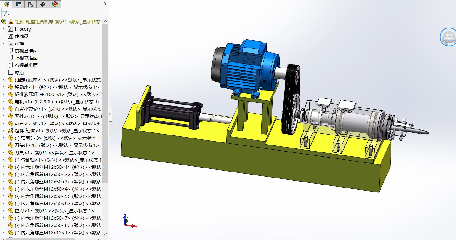 单面粗镗组合机床-3D+2A0CAD